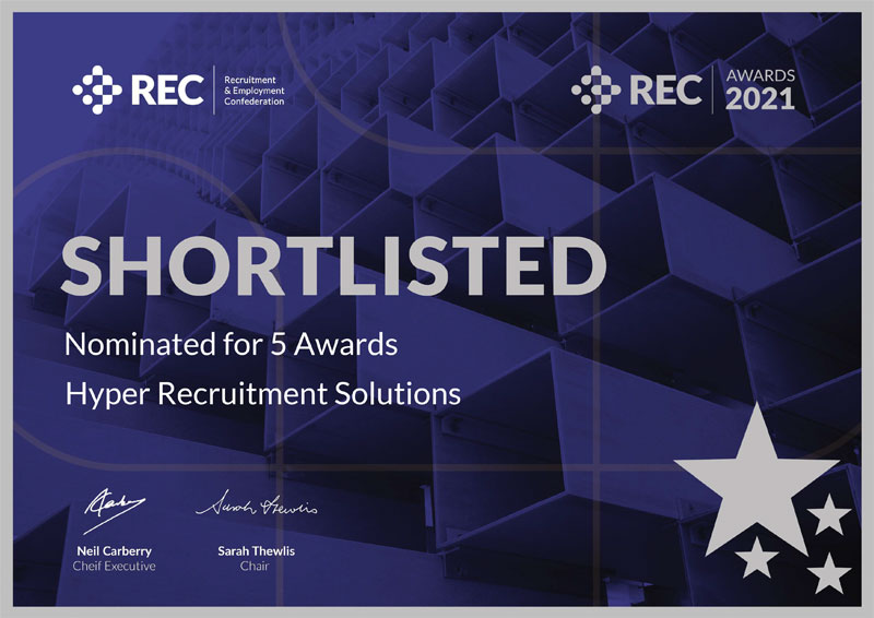 rec award shortlist certificate