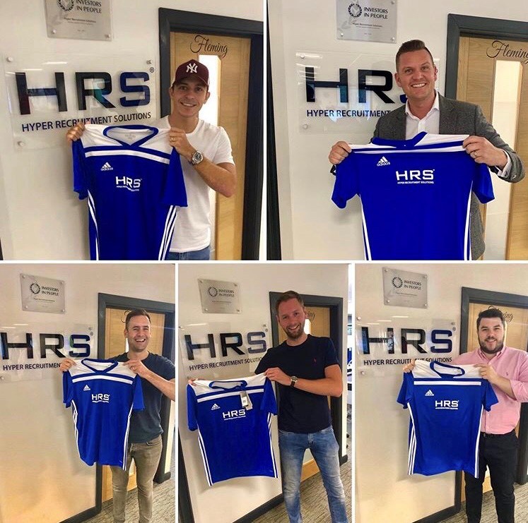 Team HRS with their football shirts