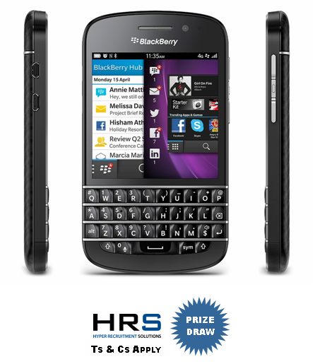 HRS Anniversary Prizedraw - Win the new Blackberry Q10! 